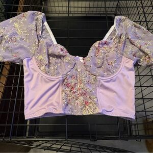 Amazon Lavender Floral Crop Top